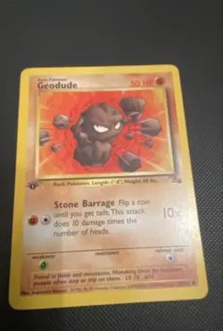 Geodude 47/62 Fossil Pokemon 1st Edition - Image 1