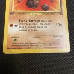 Geodude 47/62 Fossil Pokemon 1st Edition - Image 3