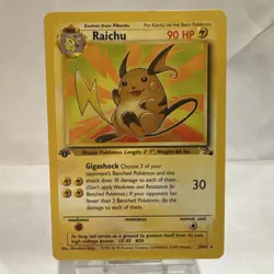 1st edition non holo Pokemon Raichu Fossil Rare 29/62 Regular 1999 Nintendo - Image 1