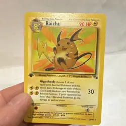 1st edition non holo Pokemon Raichu Fossil Rare 29/62 Regular 1999 Nintendo - Image 2