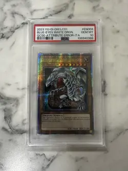 PSA 10 Yugioh Blue-Eyes White Dragon LC01-EN004 Quarter Century Rare Error 25th - Image 1