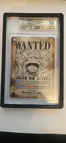 BGS 10 - Monkey D. Luffy OP05-119 Wanted SP - One Piece OP09 English Emperors - Image 1