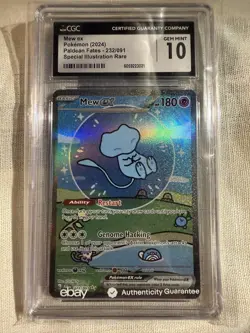 POKEMON CGC 10 Gem Mint 2024 SV Paldean Fates Mew ex 232/091 SIR Bubble Mew PSA - Image 1
