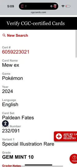 POKEMON CGC 10 Gem Mint 2024 SV Paldean Fates Mew ex 232/091 SIR Bubble Mew PSA - Image 5