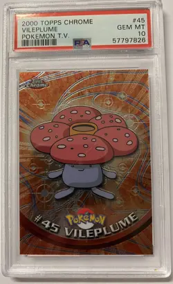 2000 TOPPS CHROME POKEMON T.V. #45 VILEPLUME PSA 10 - Image 1