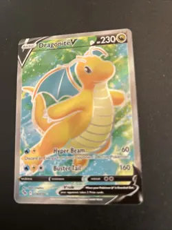 Pokemon Go Full Art v Dragonite Card Rare Ultra Edition 076/078 - Image 1