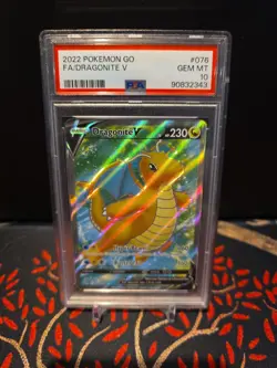 Pokemon TCG Dragonite v Full Art Ultra Rare Card 076/078 PSA 10 - Image 1
