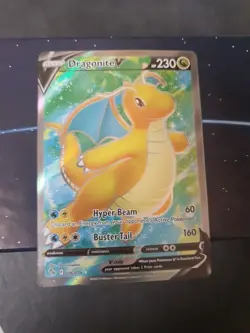 Pokemon Go Full Art v Dragonite Card Rare Ultra Edition 076/078 - Image 1