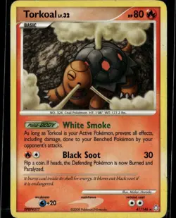 Torkoal Rare Legends Awakened 41/146 Fire Pokemon Card - Image 1