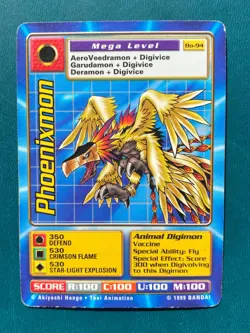 BO-94 Phoenixmon Digimon Card Digi-Battle Series 2 1999 Bandai MP - Image 1