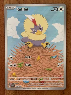 Pokemon TCG Rufflet 154/086 Black Bolt Illustration Rare NM Card - Image 1