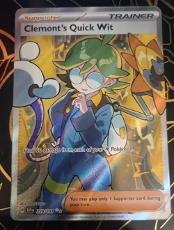 Pokemon TCG Trainer Card Clemont's Quick Wit Rare Holo, 243/191, Surging Sparks - Image 5