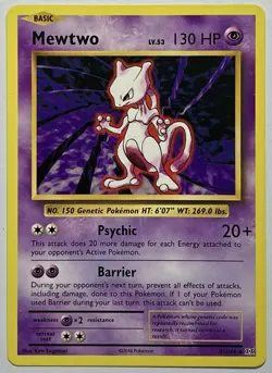 Mewtwo 51/108 (LP) Rare XY Series: Evolutions 2016 Pokemon Card TCG - Image 1