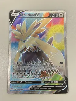 Stoutland V - 157/163 - Pokemon Battle Styles Sword & Shield Full Art Card NM - Image 1