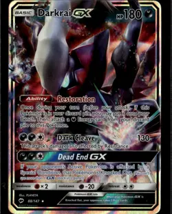 Darkrai GX Ultra Rare SM Burning Shadows 88/147 Darkness Holofoil Pokemon Card - Image 1