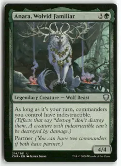 Anara, Wolvid Familiar 214 Uncommon Commander Legends Magic: The Gathering LP - Image 1
