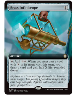Brass Infiniscope - Extended Art Commander: Secrets of Strixhaven MTG - Image 1