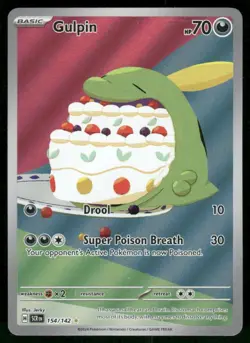 2024 Gulpin 154/142 Illustration Rare Holo NM Pokemon SV07: Stellar Crown - Image 1