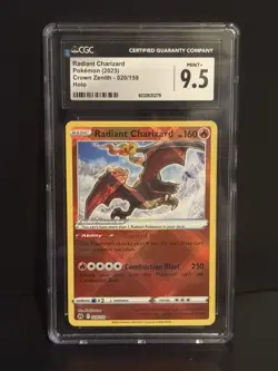 Radiant Charizard Pokemon Card CGC 9.5 Crown Zenith 020/159 Ultra RARE 2023 - Image 1