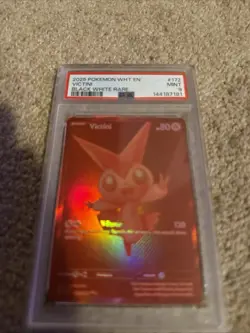2025 POKEMON BLK EN-BLACK BOLT BLACK WHITE RARE #171 VICTINI PSA 9 - Image 1