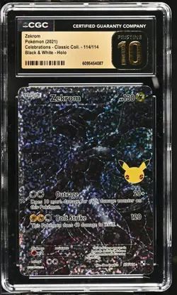 CGC Pristine 10 Zekrom 114/114 Holo Celebrations Pokemon Card - Image 1