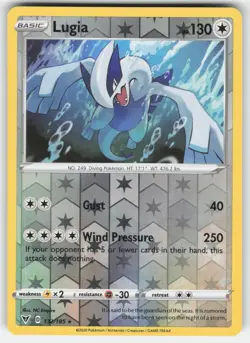 Lugia 132/185 Holo Rare Vivid Voltage Pokemon Reverse Holo NM - Image 1