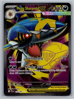 Mega Sharpedo ex 113/094 Ultra Rare Phantasmal Flames Pokemon Near Mint - Image 1