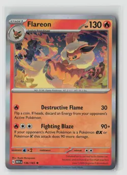 Flareon #136/165 Sv Scarlet & Violet 151 Holo Rare Pokemon TCG NM - Image 1