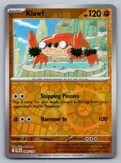 Pokemon TCG SV09: Journey Together Klawf 090/159 Reverse Holo - Image 1