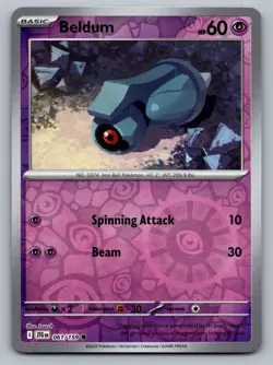 Pokemon TCG SV09: Journey Together Beldum 061/159 Reverse Holo - Image 1