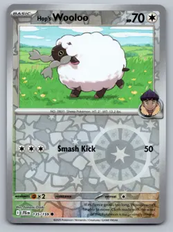 Pokemon TCG SV09: Journey Together Hop's Wooloo 135/159 Reverse Holo - Image 1