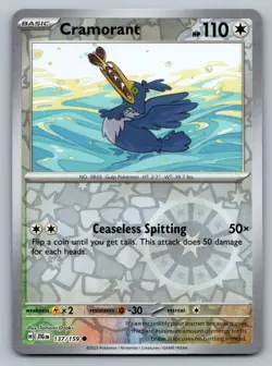 Pokemon TCG SV09: Journey Together Cramorant 137/159 Reverse Holo - Image 1