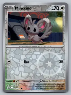 Pokemon TCG SV09: Journey Together Minccino 125/159 Reverse Holo - Image 1