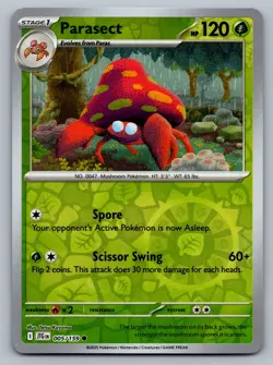 Pokemon TCG SV09: Journey Together Parasect 005/159 Reverse Holo - Image 1