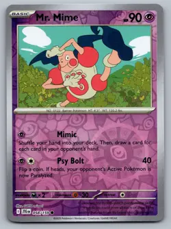 Pokemon TCG SV09: Journey Together Mr. Mime 058/159 Reverse Holo - Image 1