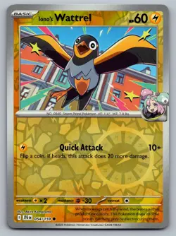 Pokemon TCG SV09: Journey Together Iono's Wattrel 054/159 Reverse Holo - Image 1