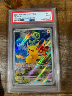 Pokemon 2023 SVP En Promo Paldea Evolved ETB PIKACHU #027 PSA 9 Mint RARE 3 - Image 1
