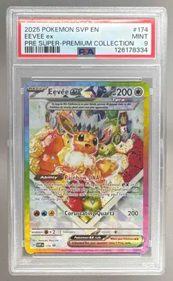 126178334 Eevee ex 2025 Pokemon SV Prismatic Evolutions Promo #174 PSA 9 - Image 1