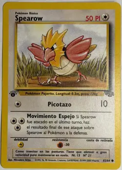 Spearow 62/64 Jungle 1st Edition Spanish 1999 Pokemon LP - Image 1