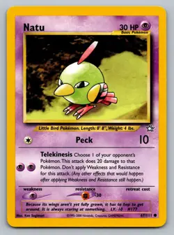 Pokemon TCG Neo Genesis Natu #67 - Image 1