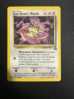Pokemon TCG Team Rockets Meowth #18 Black Star Promo - Image 1