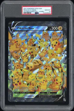 PSA 10 - 2021 POKEMON SWSH BLACK STAR PROMO PIKACHU V-UNION JUMBO - Image 1