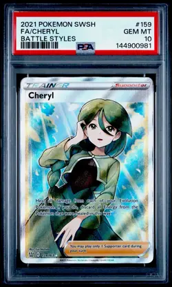 2021 Pokemon CHERYL Sword & Shield Battle Styles 159 HOLO Full Art PSA 10 GEM MT - Image 1