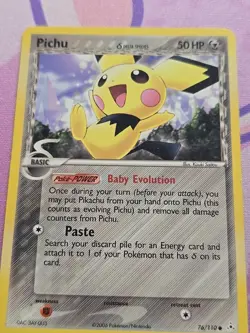 Pokemon Pichu Delta Species Holon Phantoms 76/110 Raw English Pokemon LP - Image 2