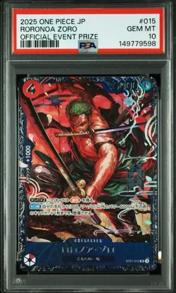 PSA 10 Zoro ST21-015 Flagship Battle 2025 Top 8 Prize ONE PIECE Card Japanese - Image 1