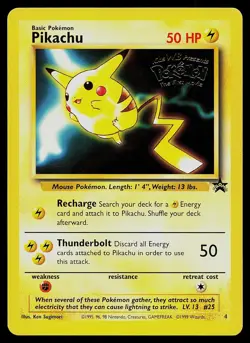 Pokemon Card - Pikachu WoTC Black Star Promo 4 WB Stamped Movie - Image 1