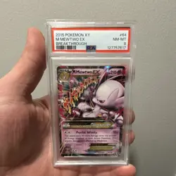 PSA8 Pokemon M Mega Mewtwo EX Ultra Rare Holo TCG Card 64/162 - Image 1