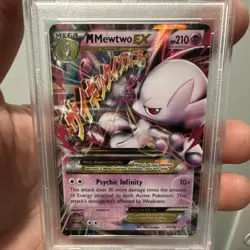 PSA8 Pokemon M Mega Mewtwo EX Ultra Rare Holo TCG Card 64/162 - Image 2