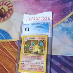 Pokemon Charizard CGC 8.5 Base Set Unlimited 1999 4/102 Holo Graded Card English - Image 2