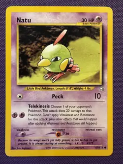 Natu 67/111 Neo Genesis Common Pokemon Card LP WOTC Vintage 2000 - Image 1